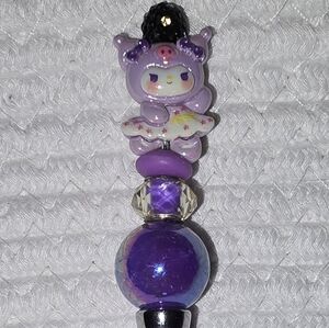 Cute Purple Bling Character Pen